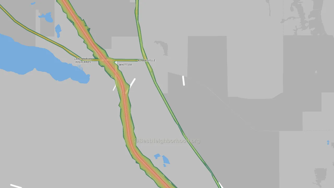 Lake Marian Highlands, FL Map of Noise Levels in Lake Marian Highlands