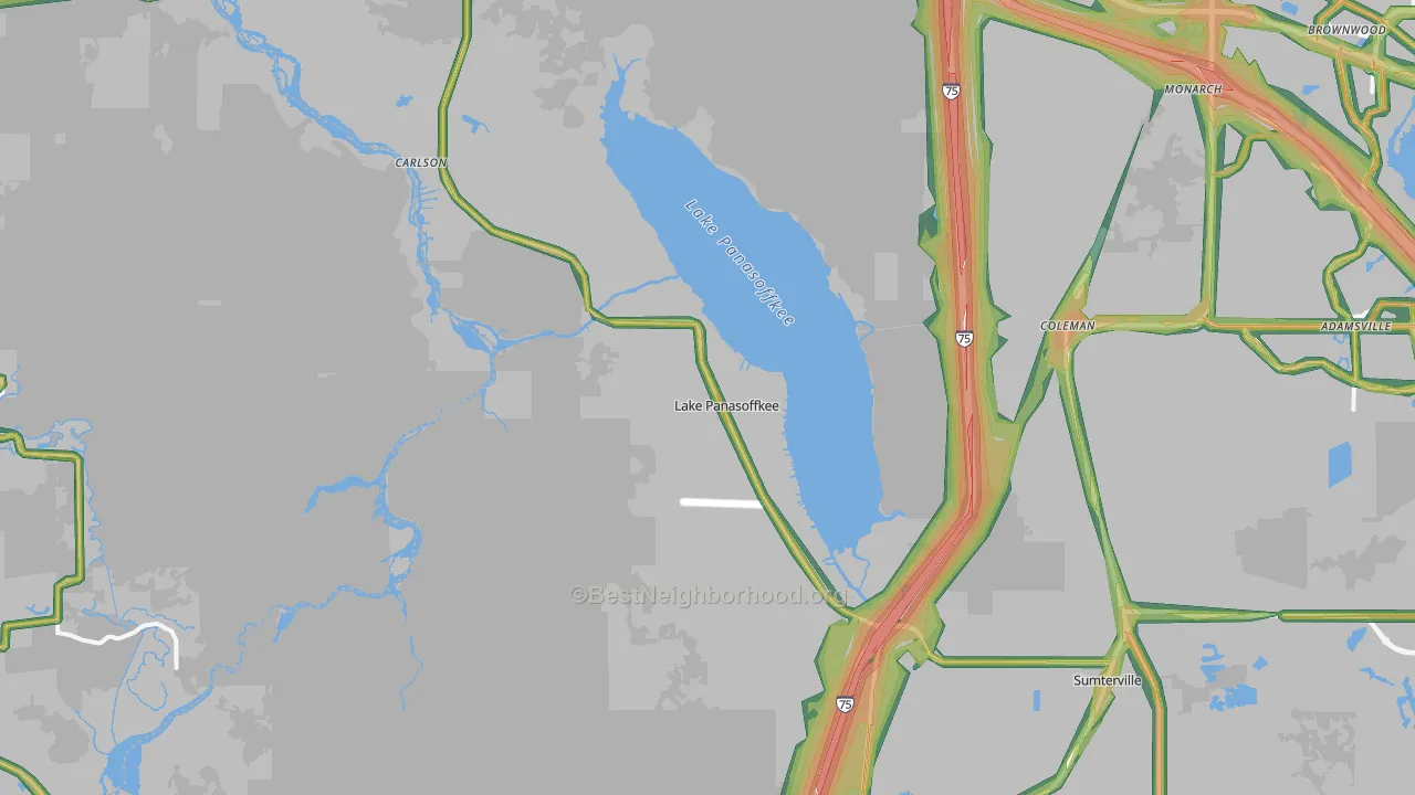 Lake Panasoffkee, FL Map of Noise Levels in Lake Panasoffkee