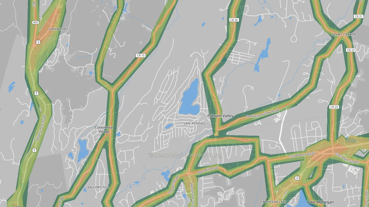 Lake Peekskill, NY Map of Noise Levels in Lake Peekskill