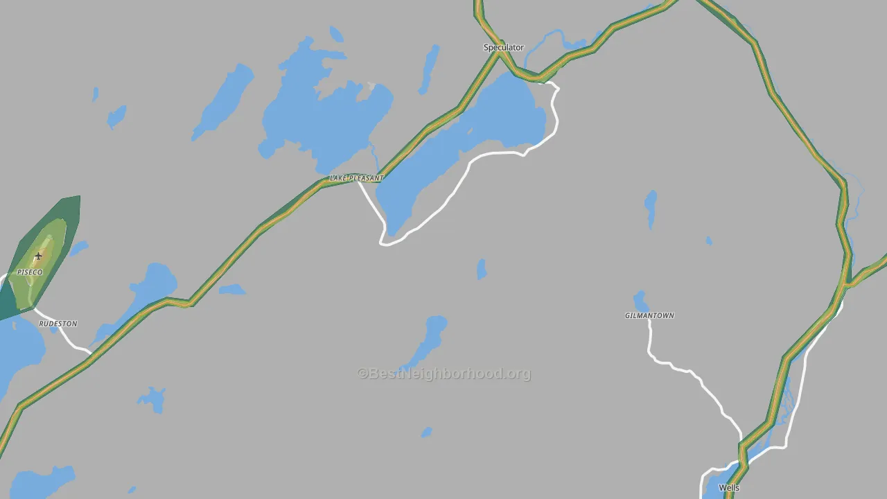Lake Pleasant, NY Map of Noise Levels in Lake Pleasant