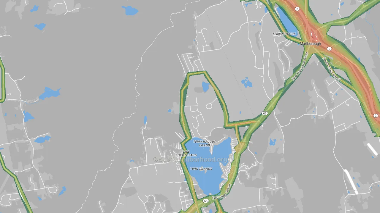 Lake Pocotopaug, CT Map of Noise Levels in Lake Pocotopaug