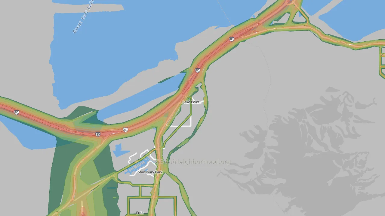 Lake Point, UT Map of Noise Levels in Lake Point