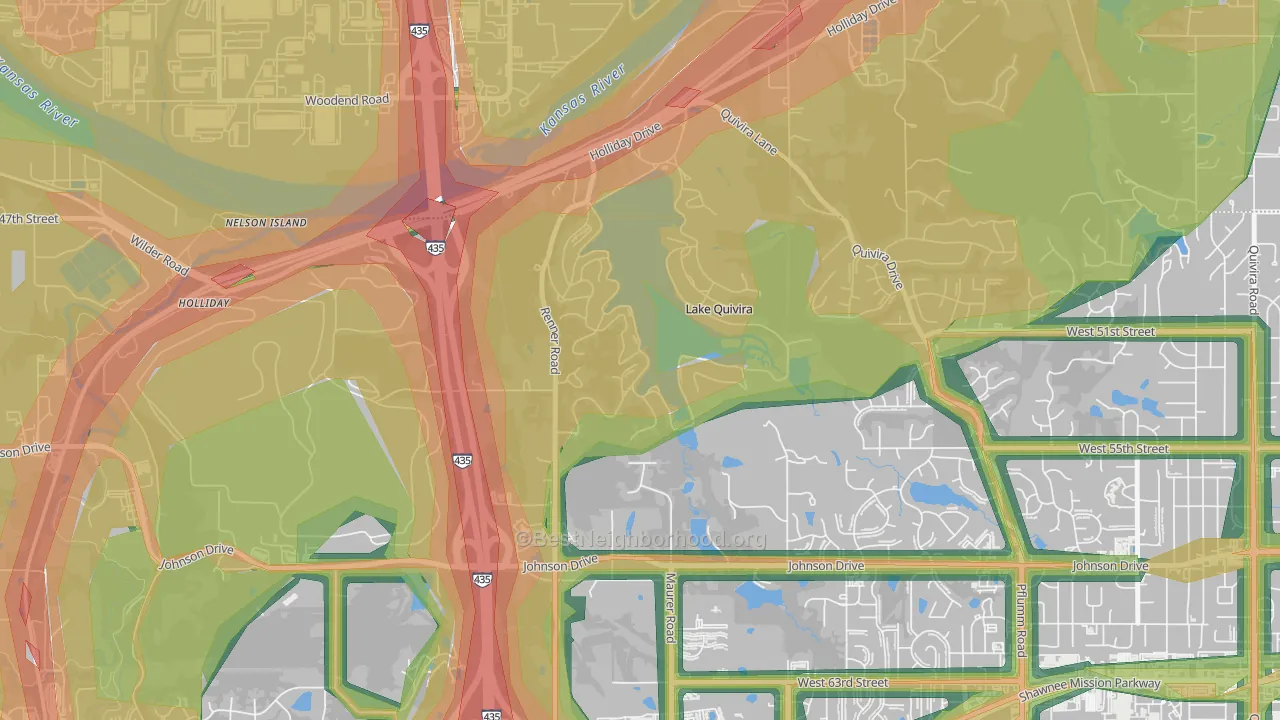 Lake Quivira, KS Map of Noise Levels in Lake Quivira