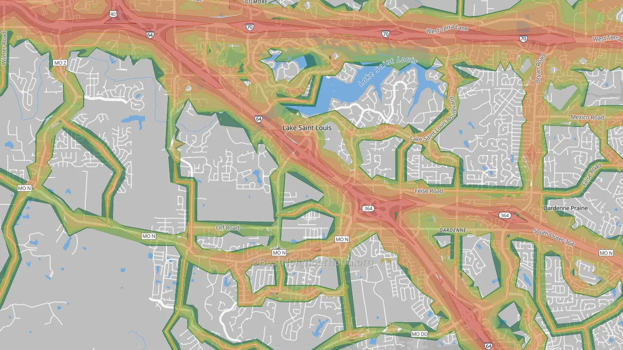 Lake St. Louis, MO Map of Noise Levels in Lake St. Louis