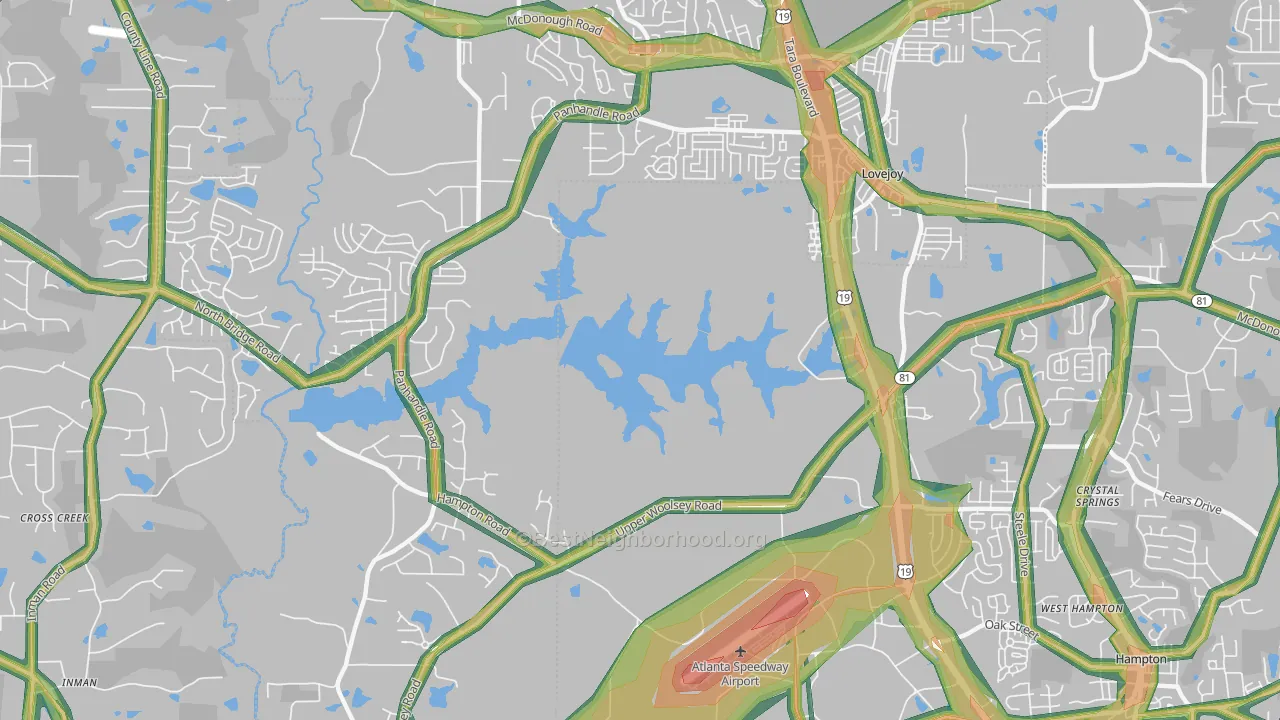 Lake Talmadge, GA Map of Noise Levels in Lake Talmadge