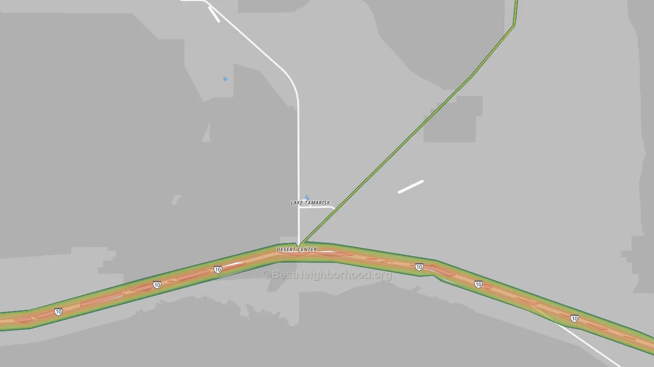 Lake Tamarisk, CA Map of Noise Levels in Lake Tamarisk