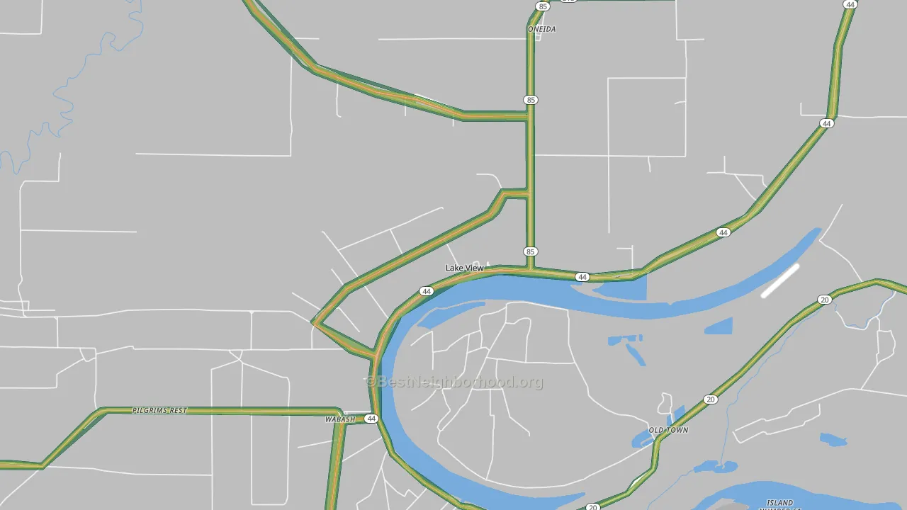 Lake View, AR Map of Noise Levels in Lake View