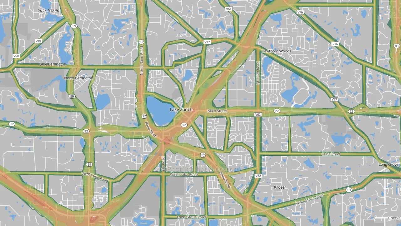 Lake Zurich, IL Map of Noise Levels in Lake Zurich