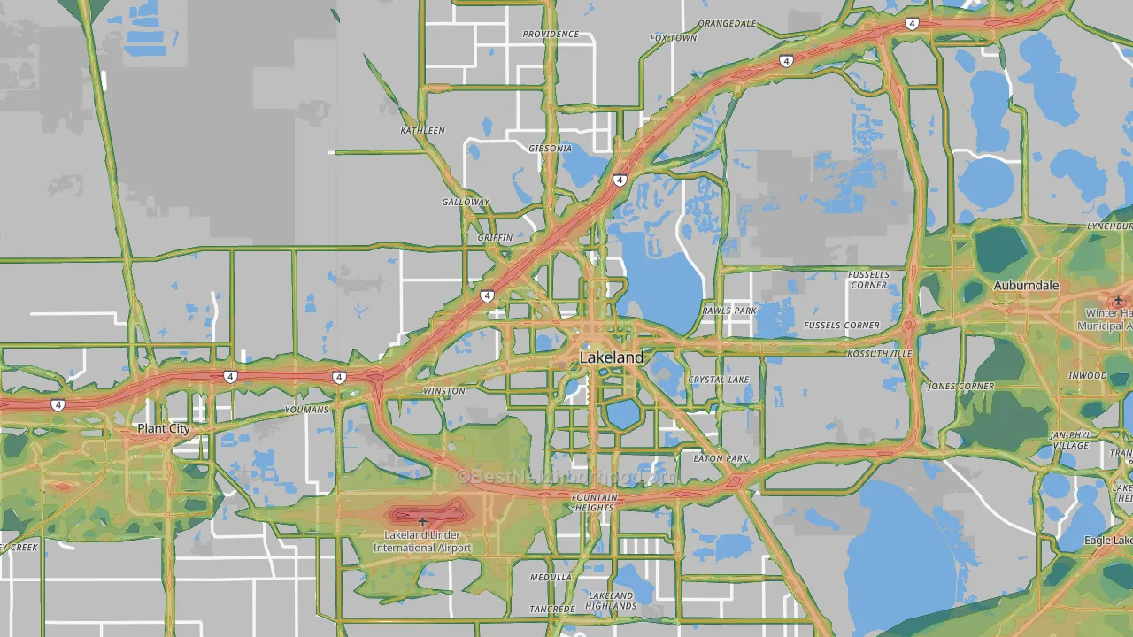 Lakeland, FL Map of Noise Levels in Lakeland