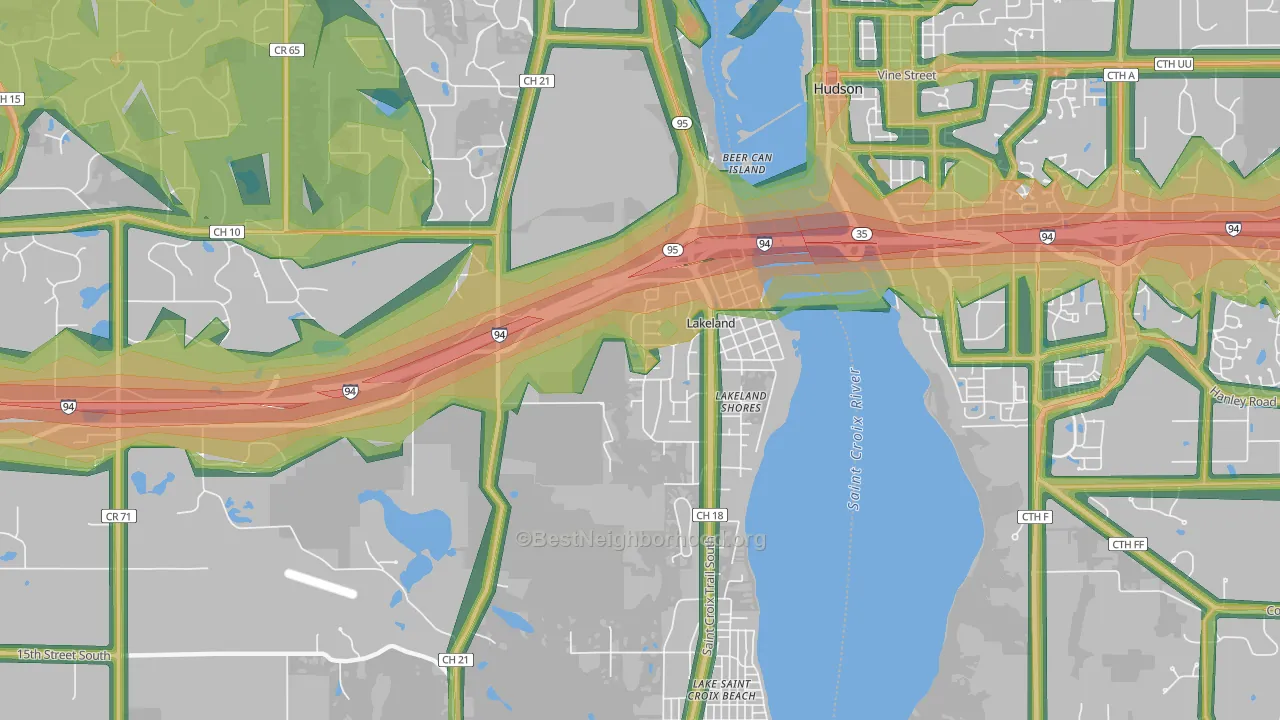 Lakeland, MN Map of Noise Levels in Lakeland