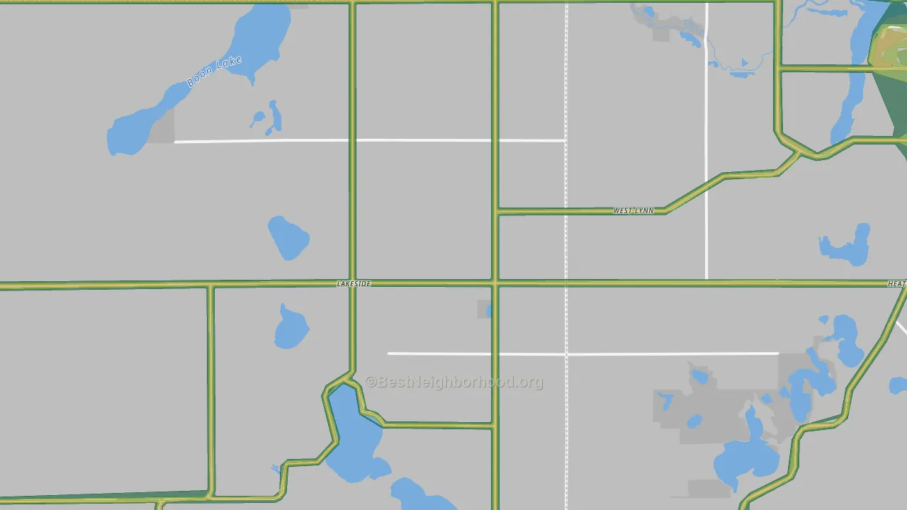 Lakeside, MN Map of Noise Levels in Lakeside