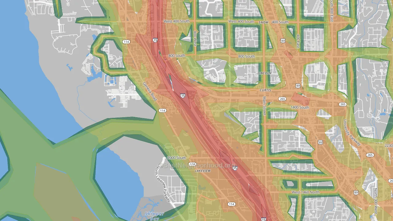 Lakeview, Orem, UT Map of Noise Levels in Lakeview