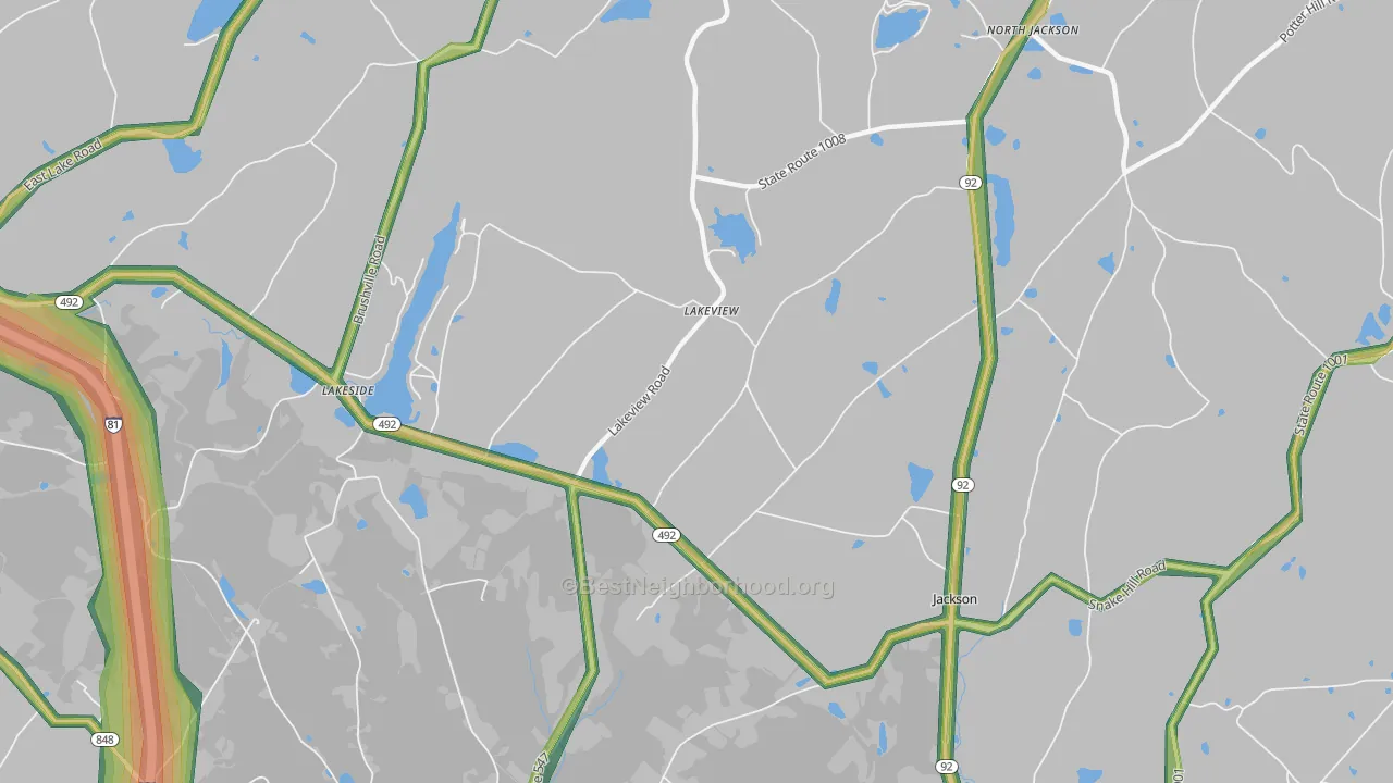Lakeview, PA Map of Noise Levels in Lakeview