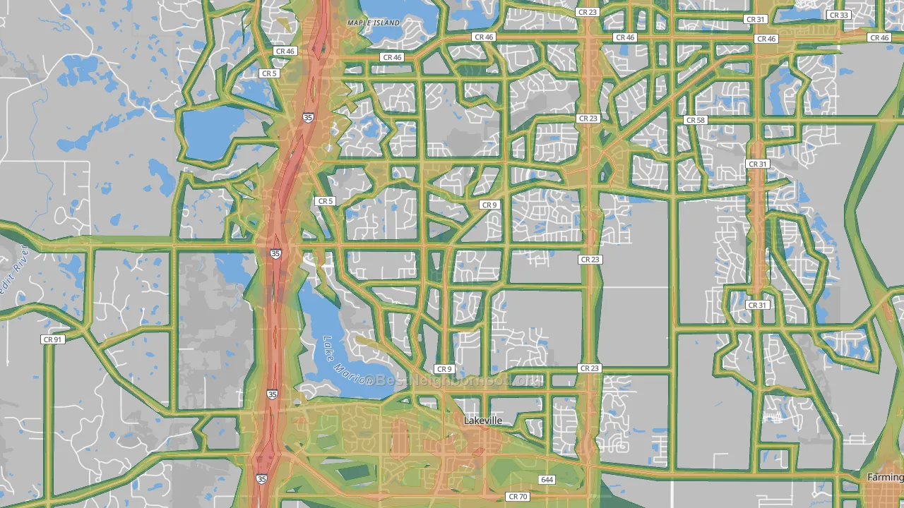 Lakeville, MN Map of Noise Levels in Lakeville
