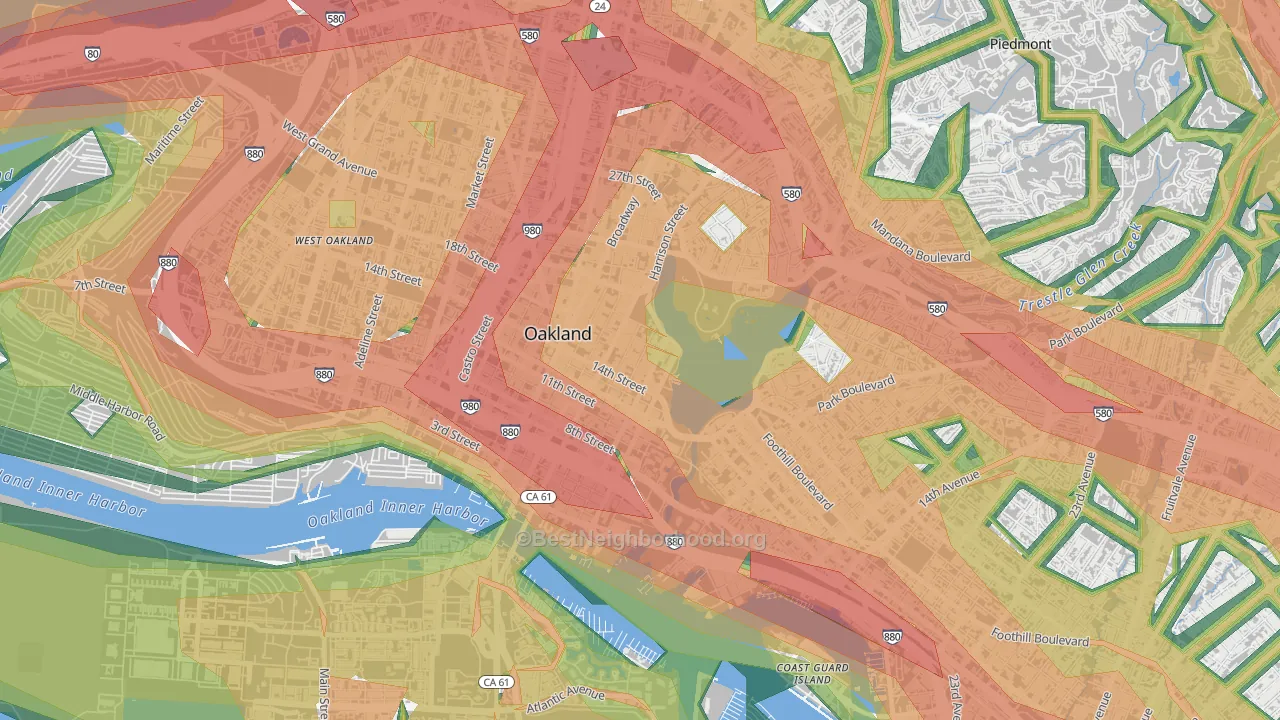 Lakewide, Oakland, CA Map of Noise Levels in Lakewide