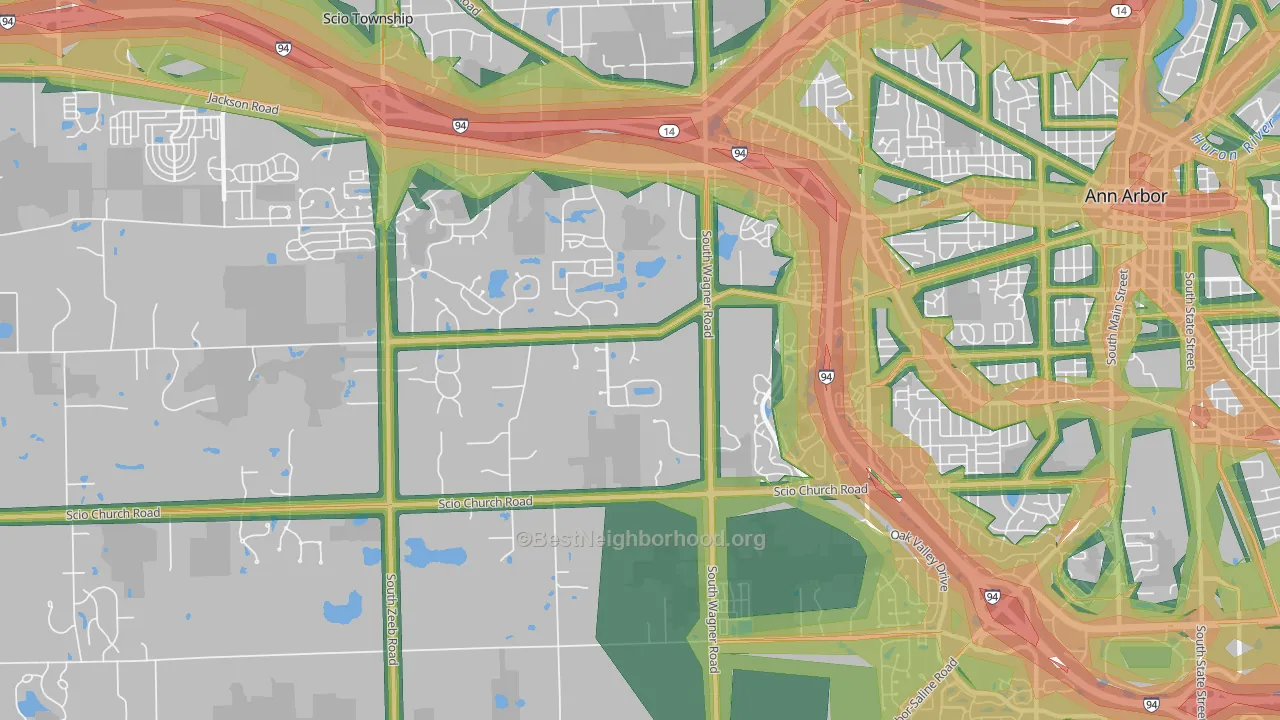 Lakewood, Ann Arbor, MI Map of Noise Levels in Lakewood