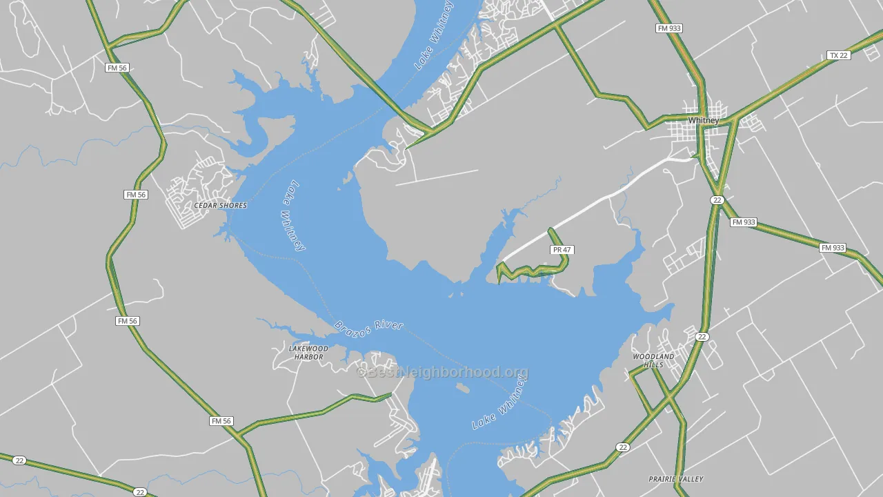 Lakewood Harbor, TX Map of Noise Levels in Lakewood Harbor