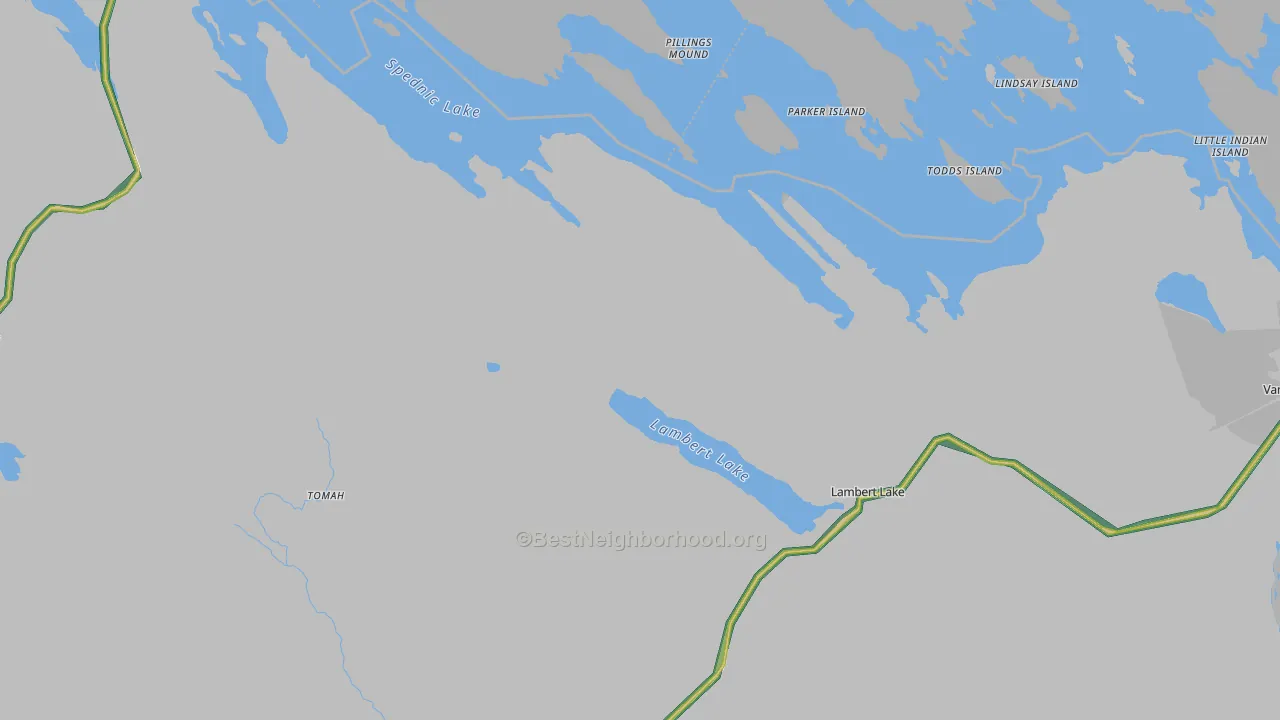 Lambert Lake, ME Map of Noise Levels in Lambert Lake