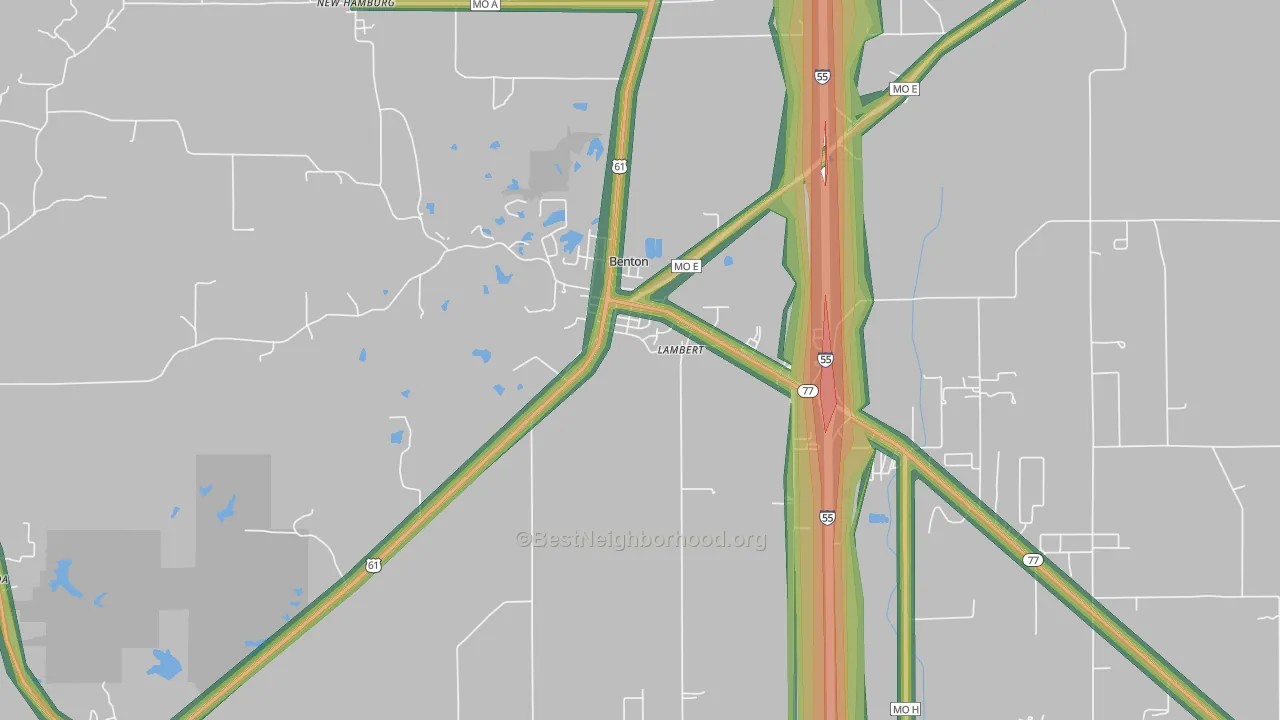 Lambert, MO Map of Noise Levels in Lambert