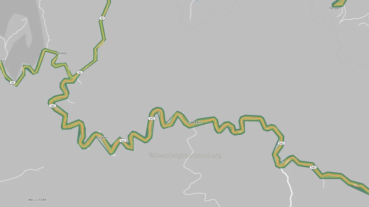 Lambric, KY Map of Noise Levels in Lambric