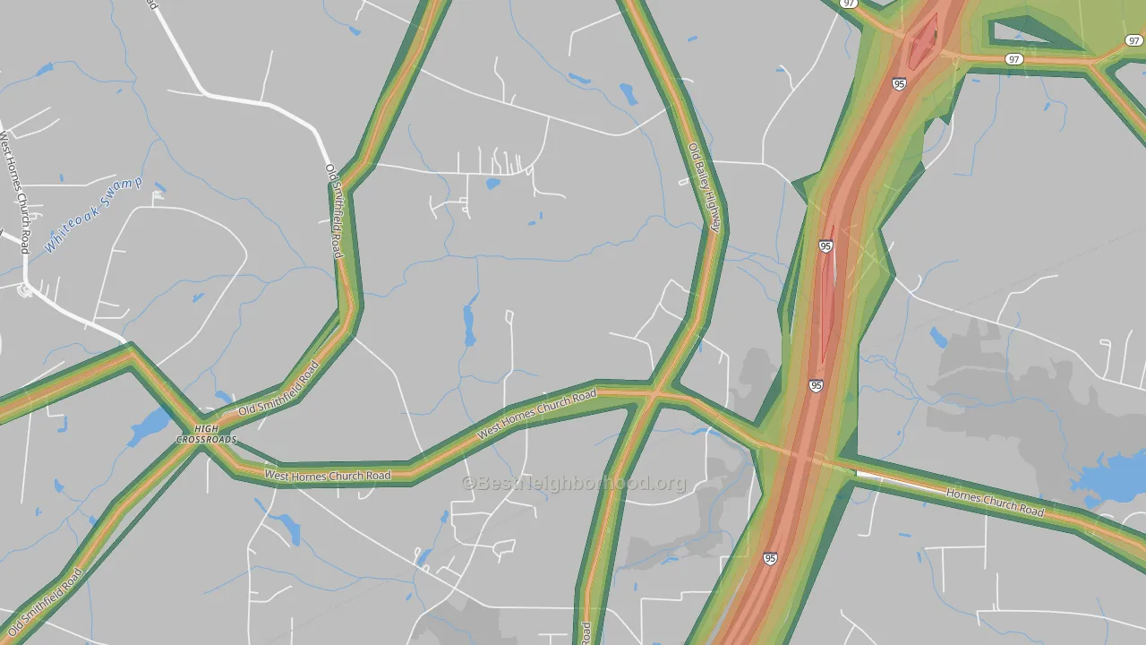 Lamm, NC Map of Noise Levels in Lamm