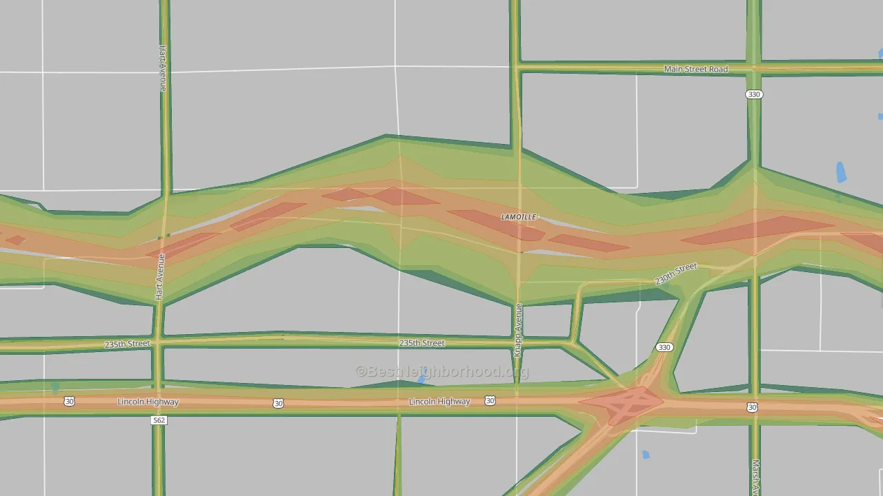LaMoille, IA Map of Noise Levels in LaMoille