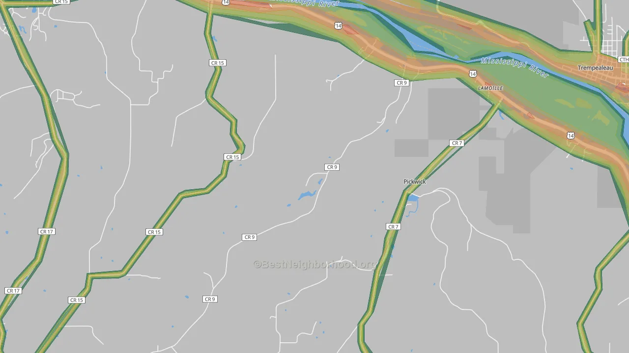 Lamoille, MN Map of Noise Levels in Lamoille