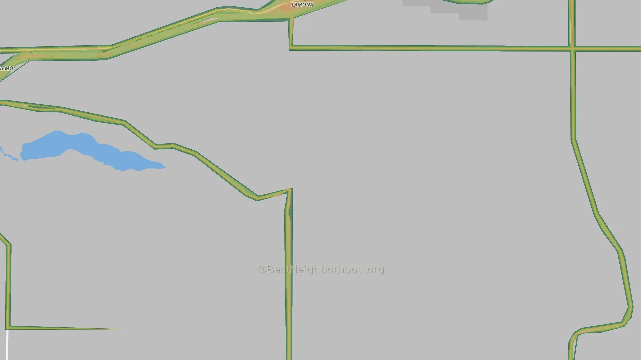Lamona, WA Map of Noise Levels in Lamona