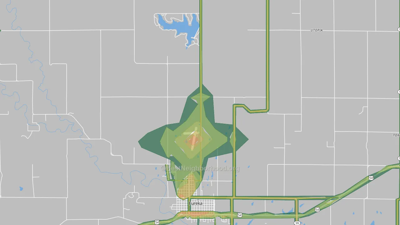 Lamont, KS Map of Noise Levels in Lamont