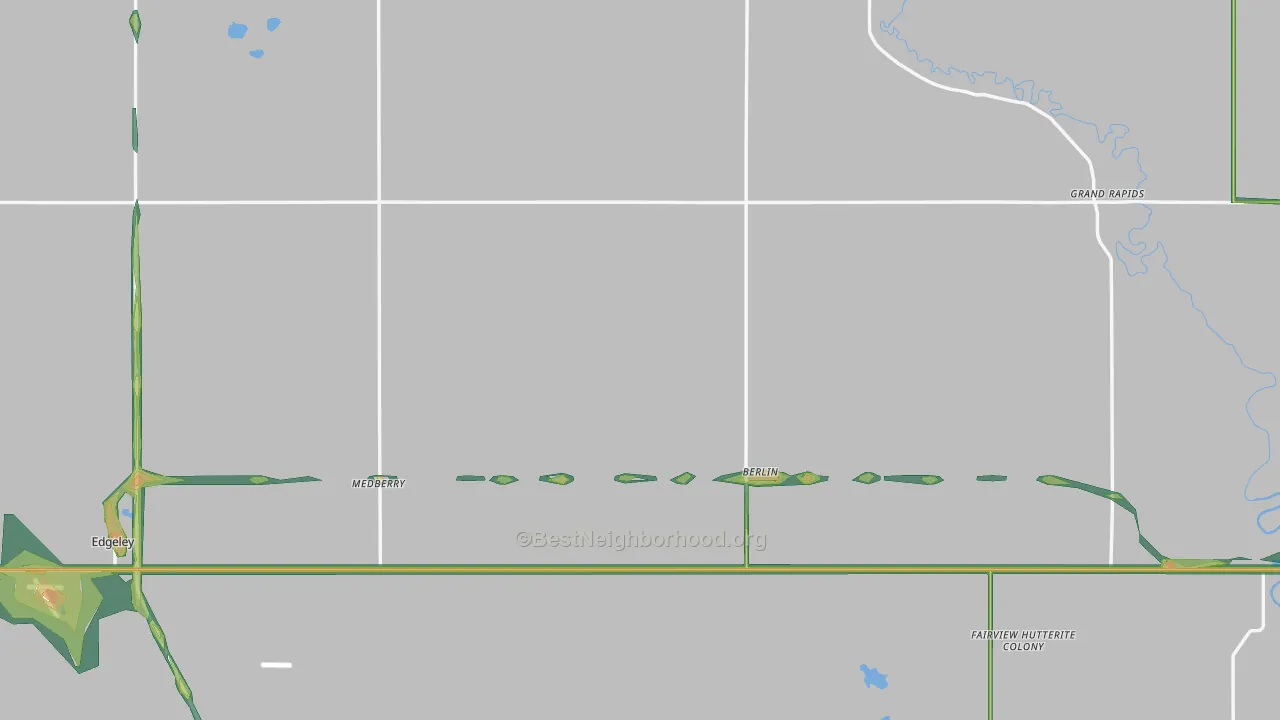 LaMoure County, ND Map of Noise Levels in LaMoure County