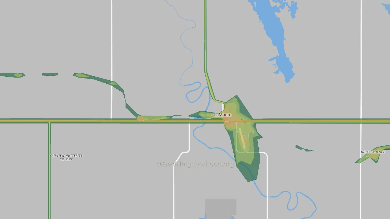 LaMoure, ND Map of Noise Levels in LaMoure