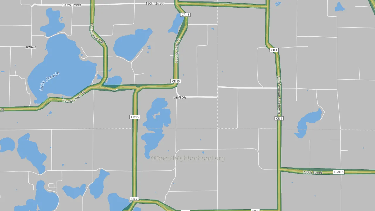 Lamson, MN Map of Noise Levels in Lamson