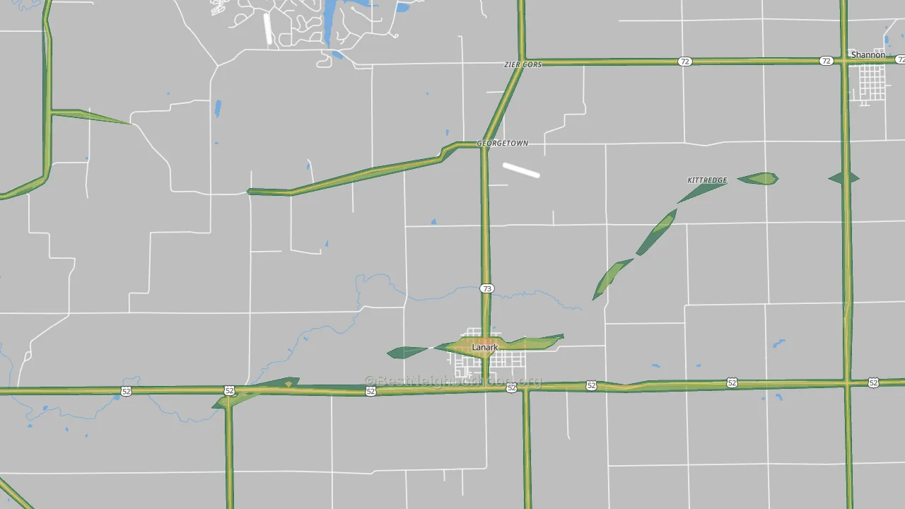 Lanark, IL Map of Noise Levels in Lanark