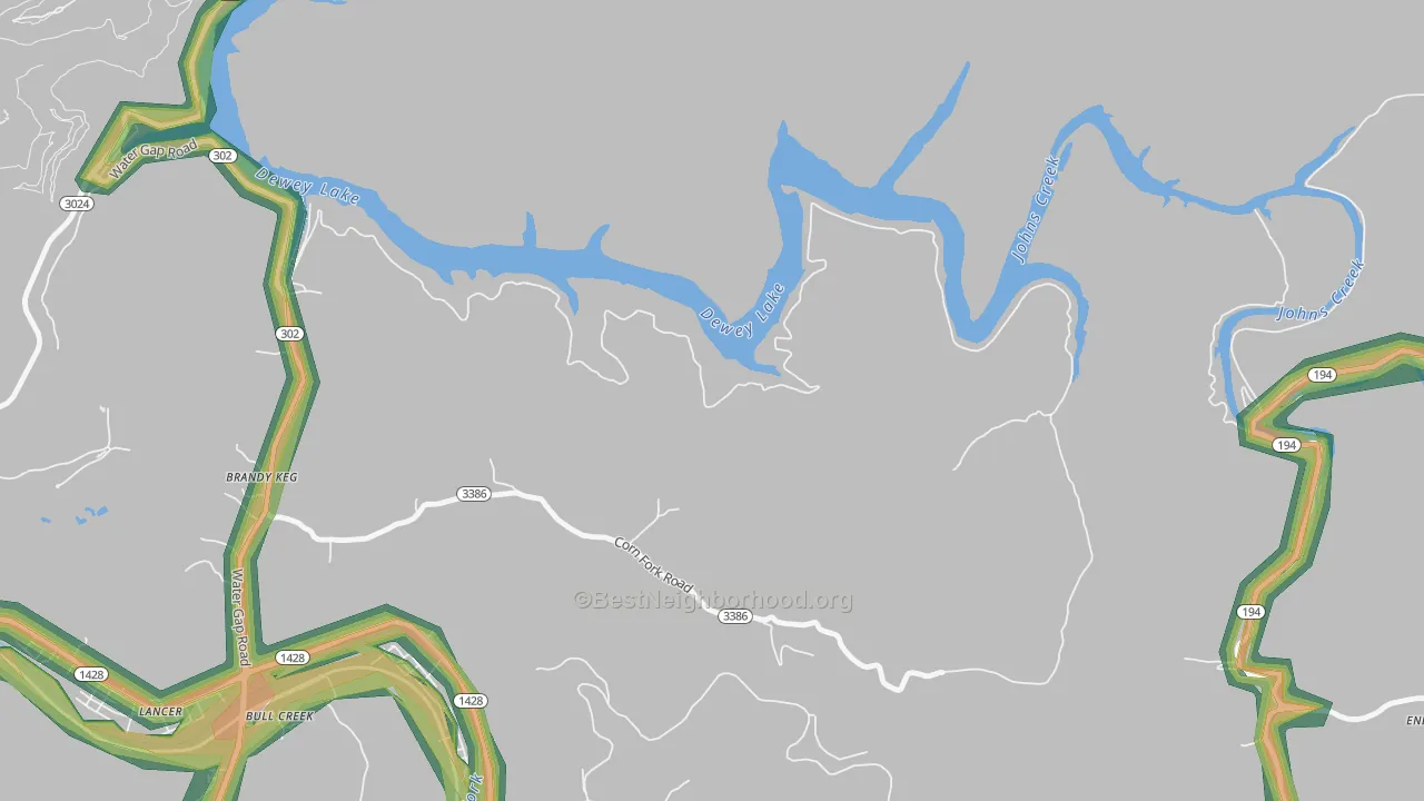Lancer, KY Map of Noise Levels in Lancer