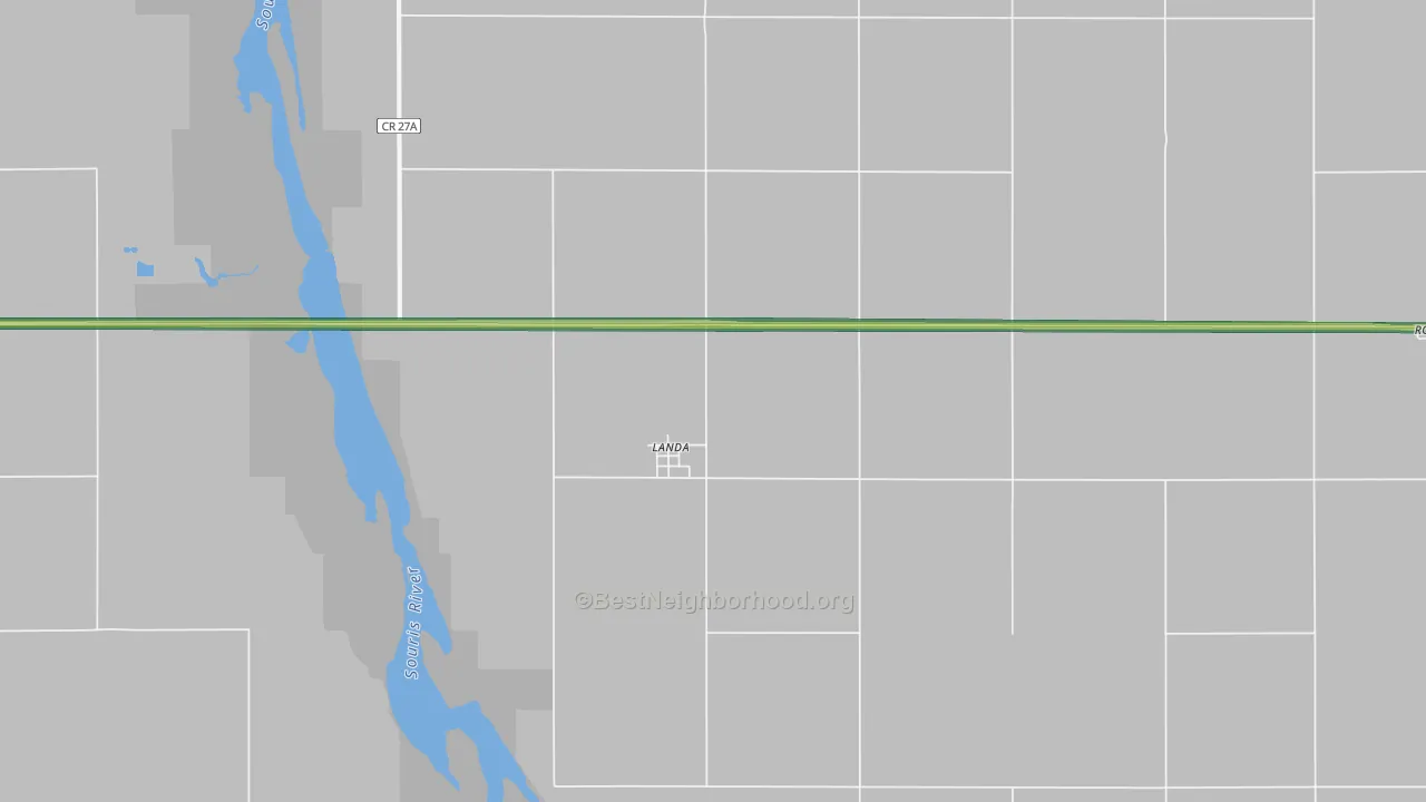 Landa, ND Map of Noise Levels in Landa