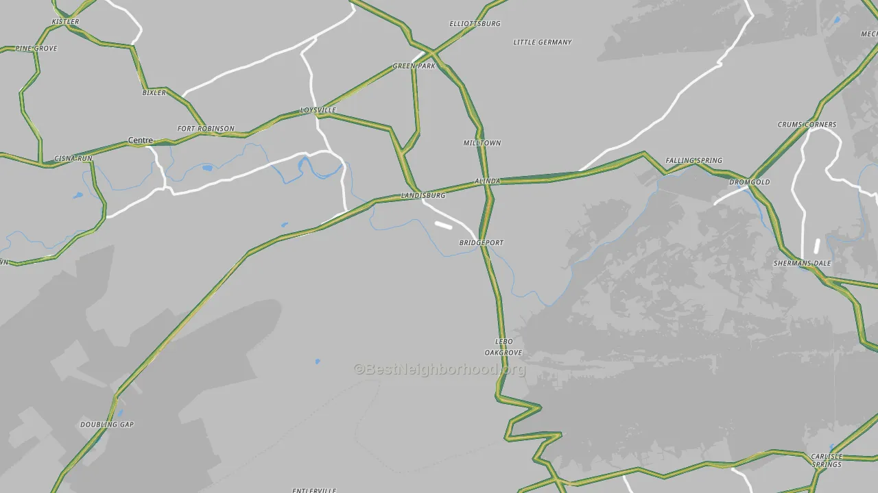 Landisburg, PA Map of Noise Levels in Landisburg
