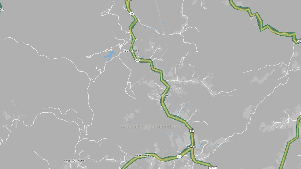 Landisburg, WV Map of Noise Levels in Landisburg