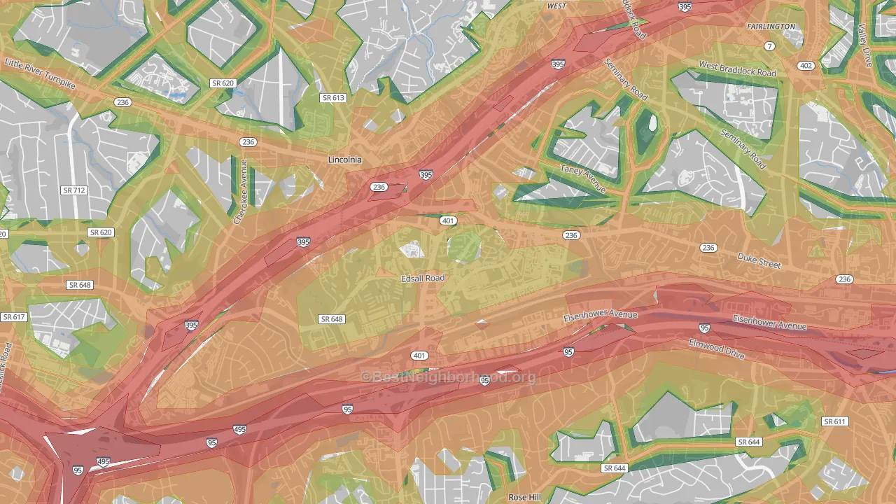 Landmark-Van Dom, Alexandria, VA Map of Noise Levels in Landmark-Van Dom