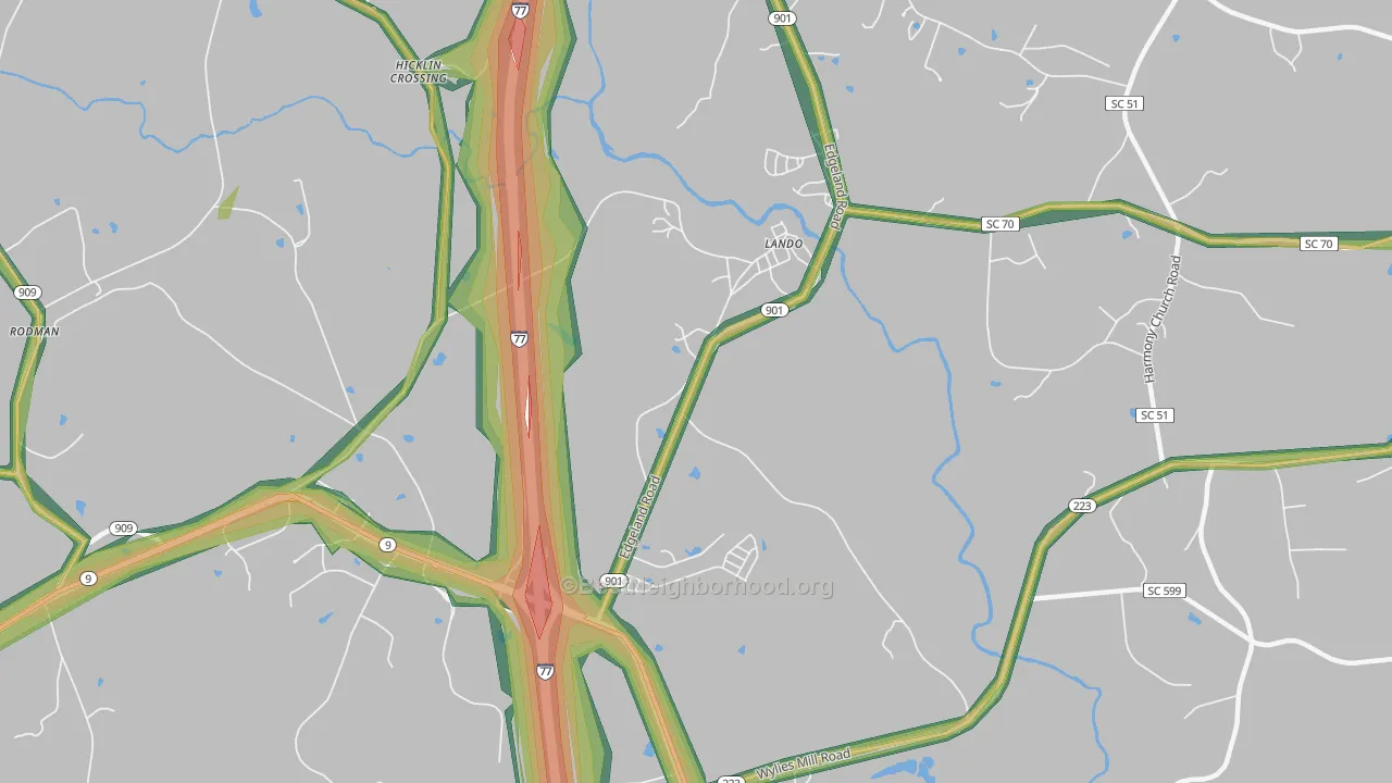 Lando, SC Map of Noise Levels in Lando