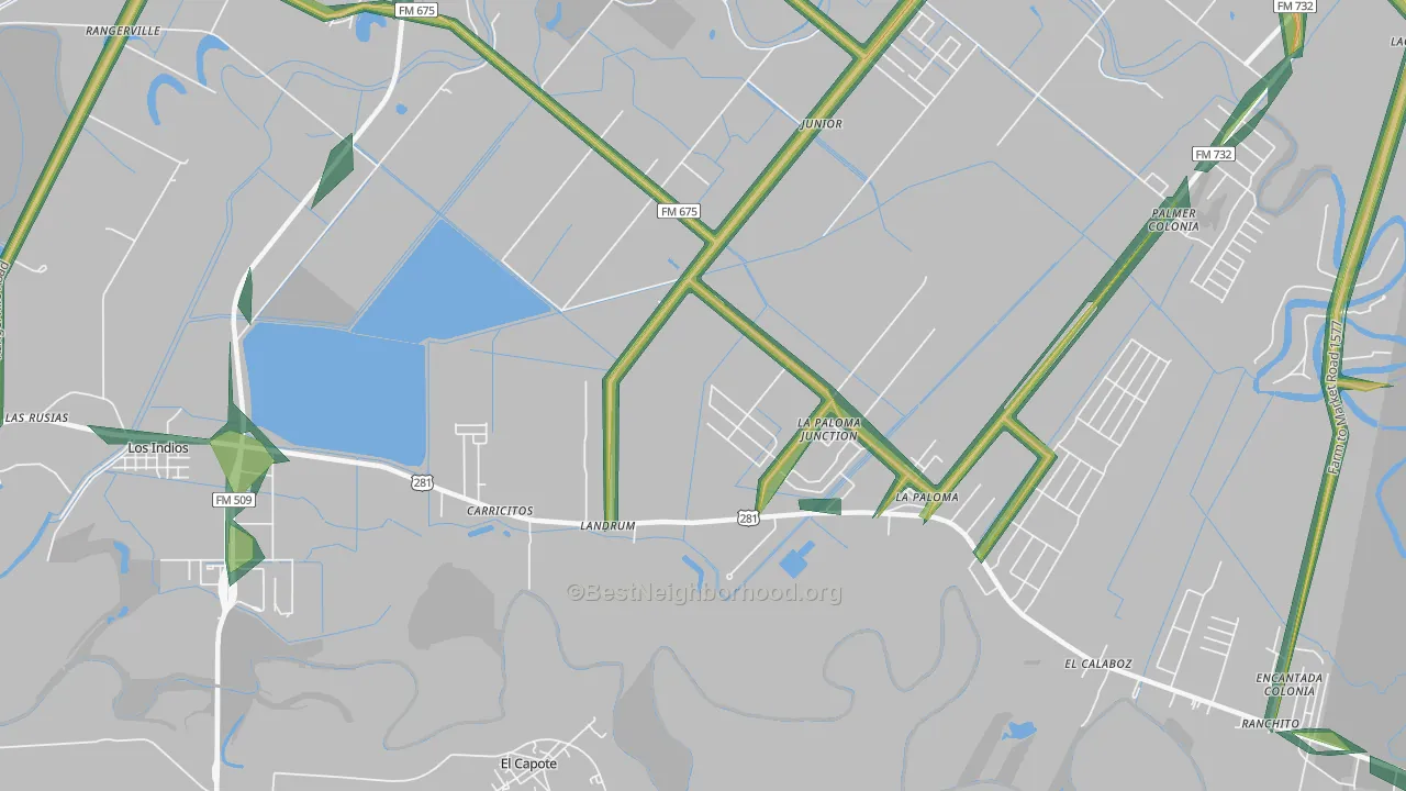 Landrum, TX Map of Noise Levels in Landrum