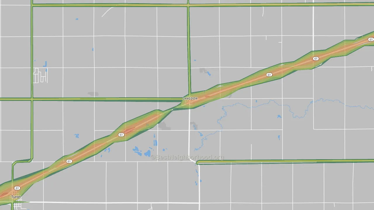 Langdon, KS Map of Noise Levels in Langdon