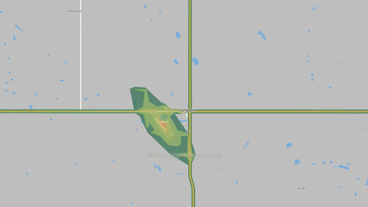 Langdon, ND Map of Noise Levels in Langdon