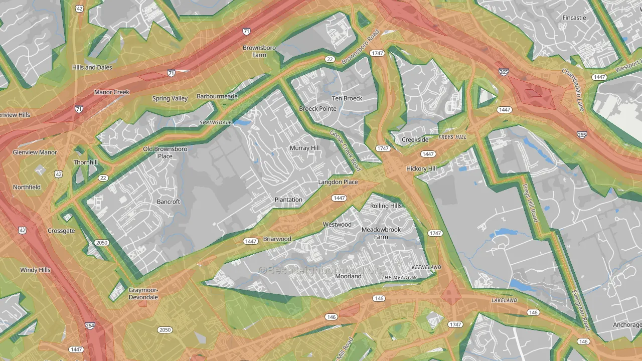 Langdon Place, KY Map of Noise Levels in Langdon Place
