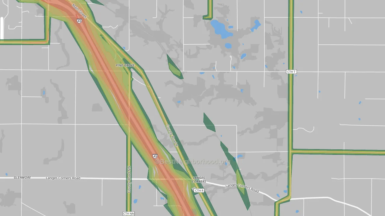 Langes Corners, WI Map of Noise Levels in Langes Corners