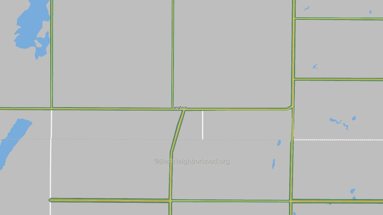 Langford, SD Map of Noise Levels in Langford