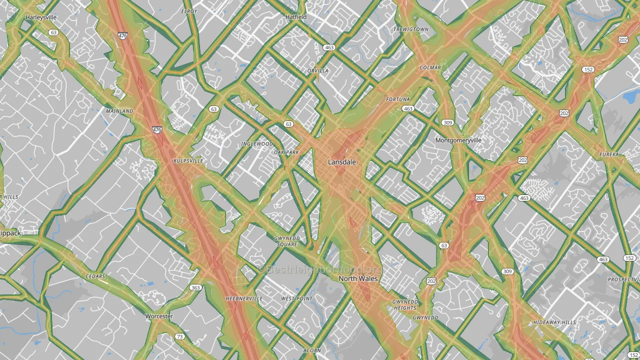 Lansdale, PA Map of Noise Levels in Lansdale