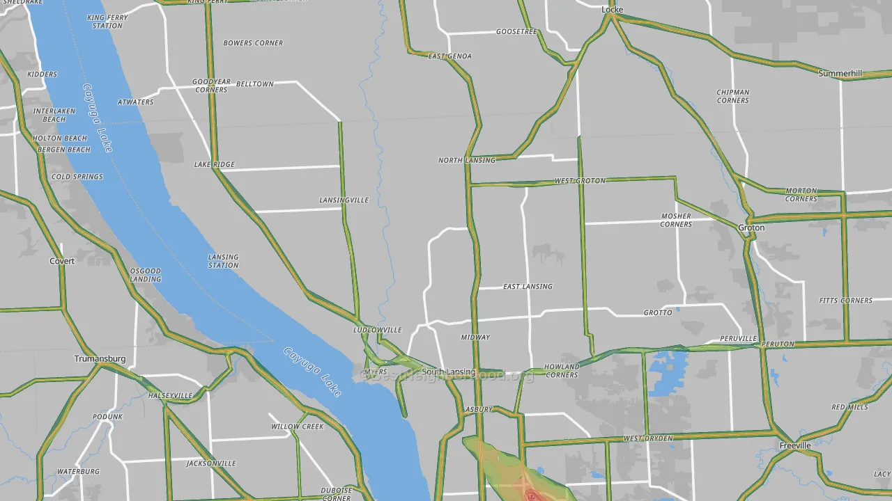 Lansing, NY Map of Noise Levels in Lansing