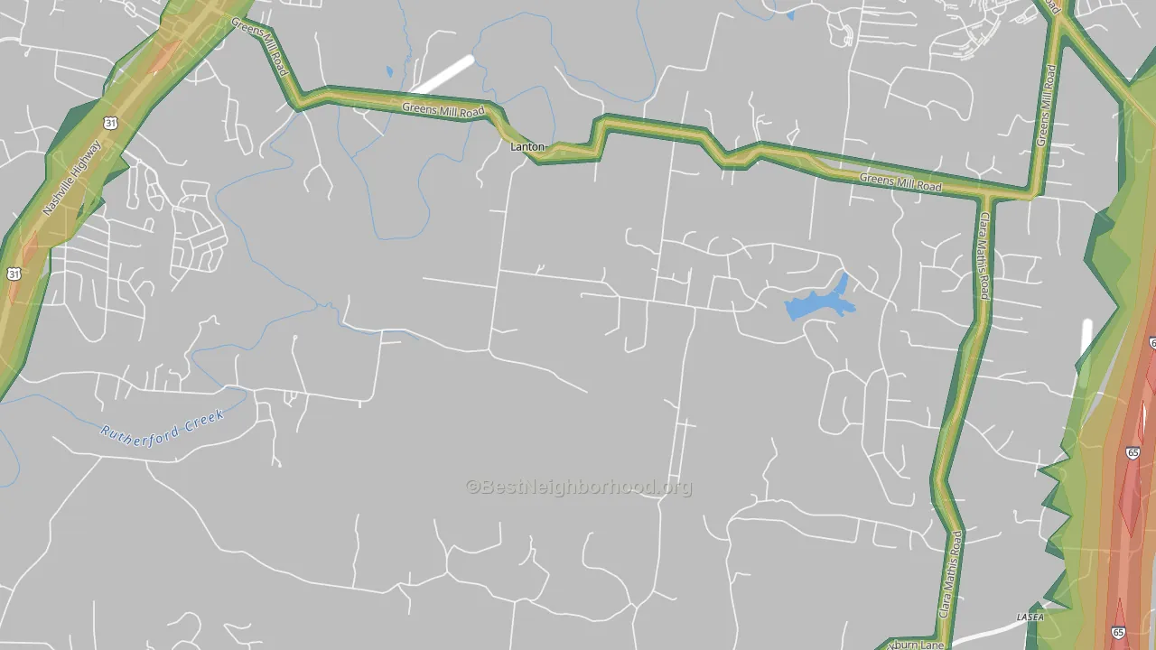 Lanton, TN Map of Noise Levels in Lanton