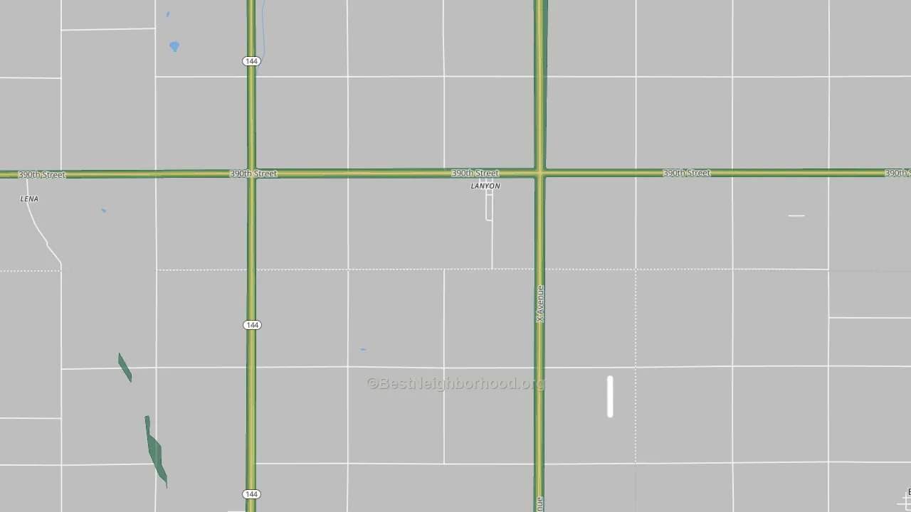 Lanyon, IA Map of Noise Levels in Lanyon