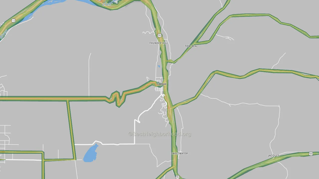 Lapwai, ID Map of Noise Levels in Lapwai